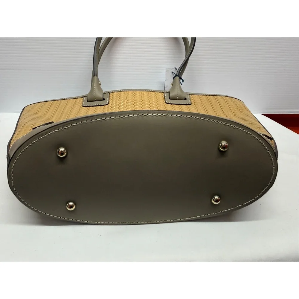 Dooney Bourke Beacon Woven ATLANTIC Tote Tan Taupe Shoulder Bag PURSE NWTS - Picture 10 of 12